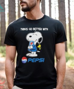 Snoopy and woodstock things go better with pepsi shirt