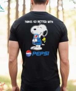 Snoopy and woodstock things go better with pepsi shirt