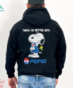 Snoopy and woodstock things go better with pepsi shirt