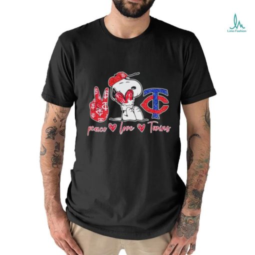 Snoopy peace love Twins shirt