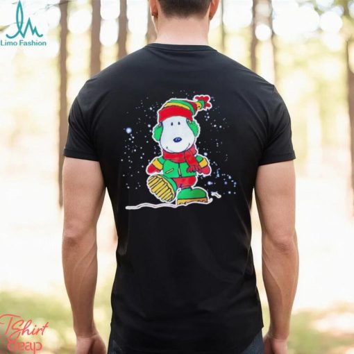 Snoopy walking in the snow Merry Christmas shirt