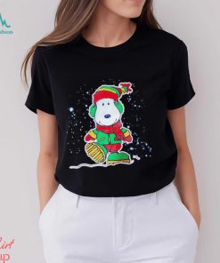 Snoopy walking in the snow Merry Christmas shirt