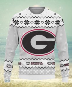 Snow Team Logo Georgia Bulldogs Gifts For Fan Christmas Tree Ugly Christmas Sweater AOP