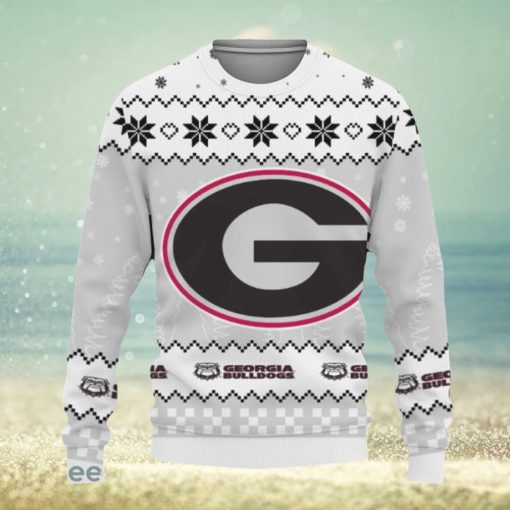 Snow Team Logo Georgia Bulldogs Gifts For Fan Christmas Tree Ugly Christmas Sweater AOP