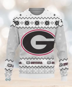 Snow Team Logo Georgia Bulldogs Gifts For Fan Christmas Tree Ugly Christmas Sweater AOP