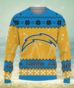 Snow Team Logo Los Angeles Chargers Gifts For Fan Christmas Tree Knitted Christmas Sweater