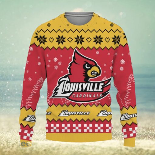 Snow Team Logo Louisville Cardinals Gifts For Fan Christmas Tree Ugly Xmas Sweater