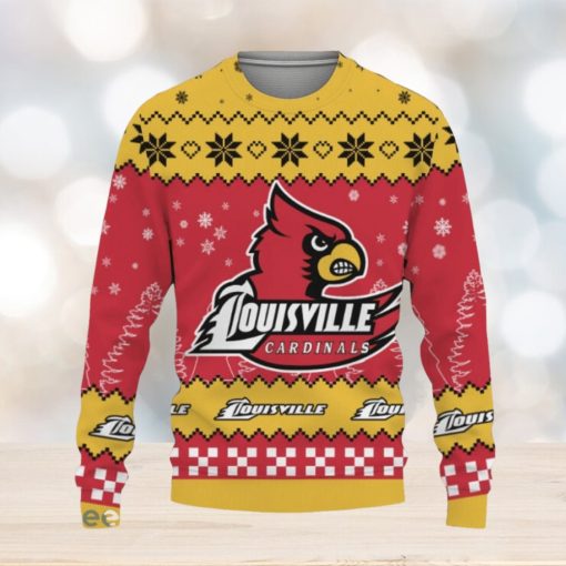 Snow Team Logo Louisville Cardinals Gifts For Fan Christmas Tree Ugly Xmas Sweater