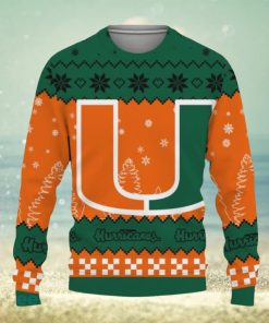 Snow Team Logo Miami Hurricanes Gifts For Fan Christmas Tree Ugly Christmas Sweater