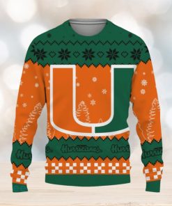 Snow Team Logo Miami Hurricanes Gifts For Fan Christmas Tree Ugly Christmas Sweater