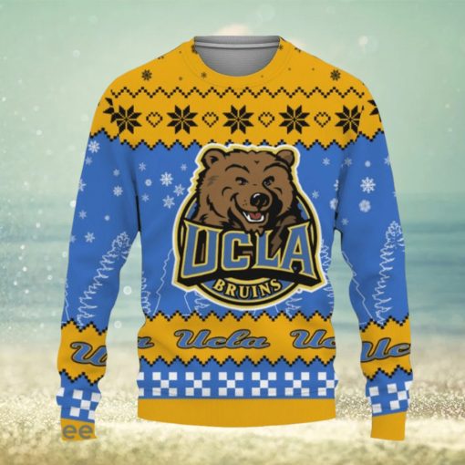 Snow Team Logo UCLA Bruins Gifts For Fan Christmas Tree Knitted Christmas Sweater AOP