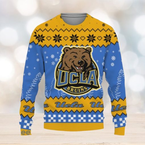 Snow Team Logo UCLA Bruins Gifts For Fan Christmas Tree Knitted Christmas Sweater AOP