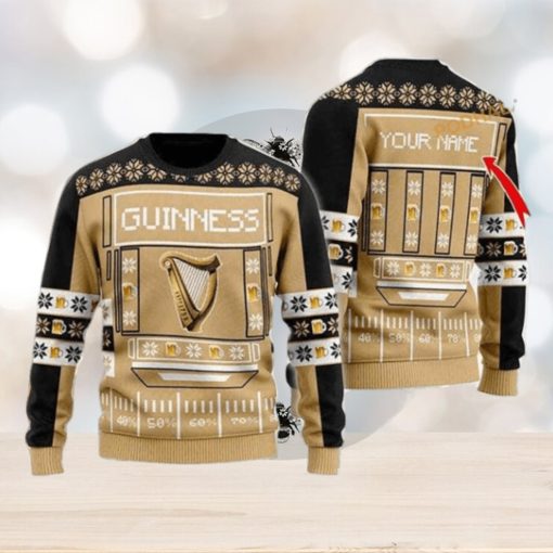 Snowy Guinness Beer Ugly Christmas 3D Sweater, Family Ugly Christmas Sweater