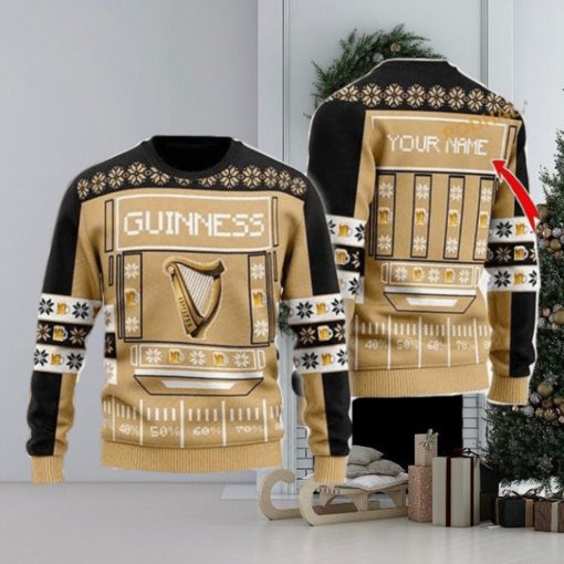 Snowy Guinness Beer Ugly Christmas 3D Sweater, Family Ugly Christmas Sweater