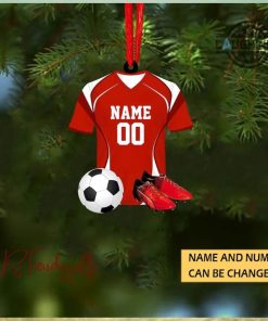 Soccer Christmas Ornament Woodern Shaped Personalized Soccer Player Ornament Custom Name And Number Soccer Ball Christmas Ornament Xmas Tree Decoration Gift