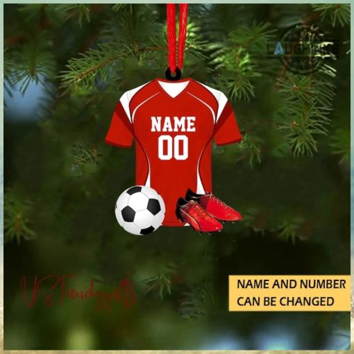 Soccer Christmas Ornament Woodern Shaped Personalized Soccer Player Ornament Custom Name And Number Soccer Ball Christmas Ornament Xmas Tree Decoration Gift