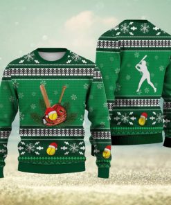 Softball Pattern Falling Snowflakes Sweater Trending For Men And Women Gift Holidays