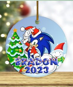 Sonic Christmas Ornament Personalized Ceramic Sonic The Hedgehog Christmas Ornament Custom Sonic Christmas Tree Decoration Xmas Gift Sonic 2023