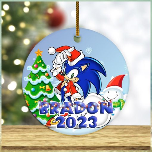 Sonic Christmas Ornament Personalized Ceramic Sonic The Hedgehog Christmas Ornament Custom Sonic Christmas Tree Decoration Xmas Gift Sonic 2023