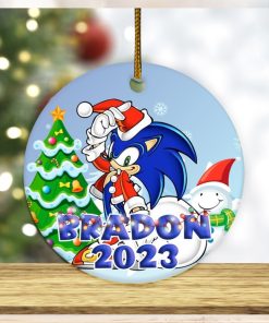 Sonic Christmas Ornament Personalized Ceramic Sonic The Hedgehog Christmas Ornament Custom Sonic Christmas Tree Decoration Xmas Gift Sonic 2023