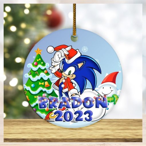 Sonic Christmas Ornament Personalized Ceramic Sonic The Hedgehog Christmas Ornament Custom Sonic Christmas Tree Decoration Xmas Gift Sonic 2023