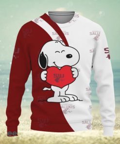 Southern Illinois Salukis Snoopy Cute Heart American Sports Team Ugly Xmas 3D Sweater