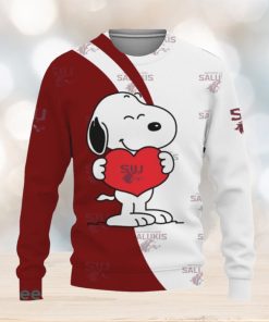 Southern Illinois Salukis Snoopy Cute Heart American Sports Team Ugly Xmas 3D Sweater