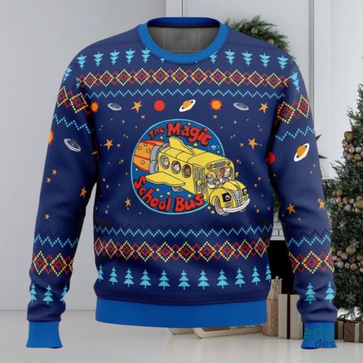 Space Adventures The Magic School Bus 3D Ugly Christmas Sweater Christmas Gift Ideas Party Gift