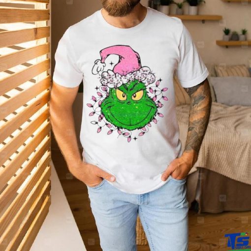 Sparkly Glitter Christmas Lights Pink Grinch shirt