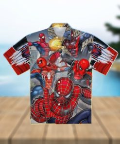 Spiderman Hawaiian Shirt And Shorts Spider Man Across The Spider Verse Aloha Shirt Summer Gift For Mens Marvel Amazing Spiderman 2 Costume Miles Morales Movie