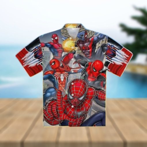 Spiderman Hawaiian Shirt And Shorts Spider Man Across The Spider Verse Aloha Shirt Summer Gift For Mens Marvel Amazing Spiderman 2 Costume Miles Morales Movie