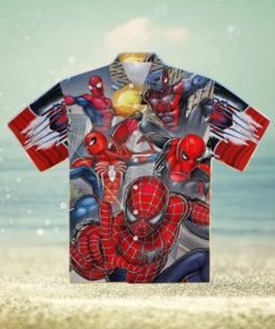 Spiderman Hawaiian Shirt And Shorts Spider Man Across The Spider Verse Aloha Shirt Summer Gift For Mens Marvel Amazing Spiderman 2 Costume Miles Morales Movie