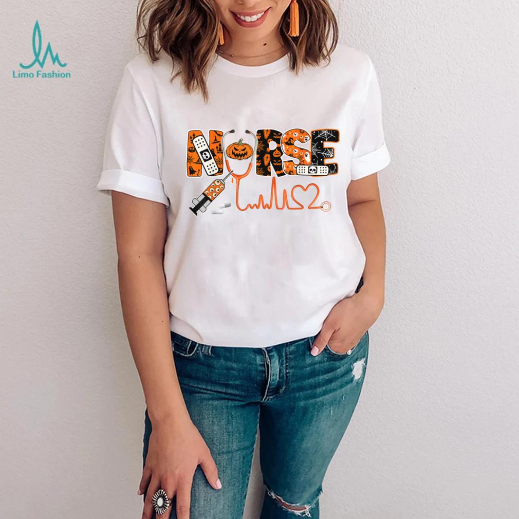 Spooky Nurse Pumpkin Halloween Costume RN CNA Mens Womens T Shirt Spooky Nurse Pumpkin Halloween Costume RN CNA Mens Womens T Shirt