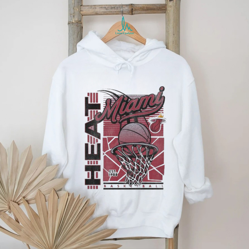 Gildan Miami Heat Logo Pullover Hoodie Light Blue 2XL