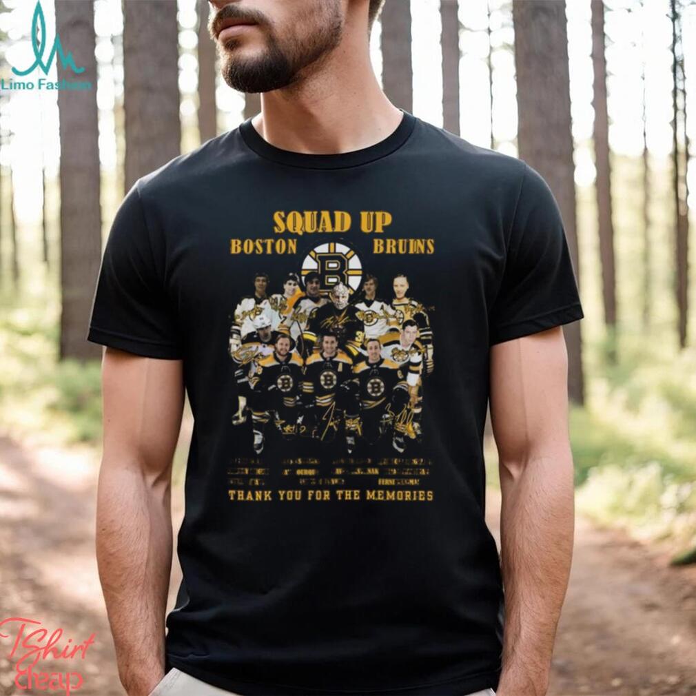 Squad Up Boston Bruins Thank You For The Memories Signatures t-shirt -  ColorfulTeesOutlet