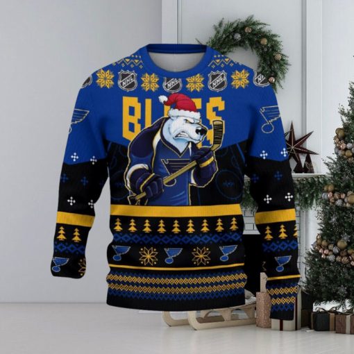 St Louis Blues Funny Ugly Christmas Sweater Angry For Men And Women Custom Name Gift Fans