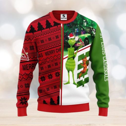 St. Louis Cardinals Grinch & Scooby doo Ugly Christmas Sweater For Sport Fans Christmas Gift