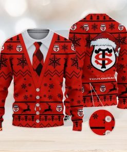 Stade Toulousain Logo For Fans Santa Hat Ugly Christmas Sweater New Gift For Men And Women