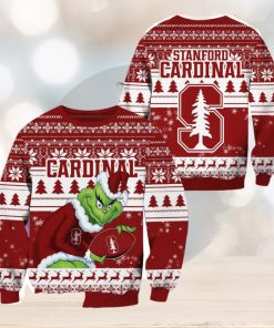 Stanford Cardinal NCAA Grinch Hug Logo Ugly Christmas Sweater Special Christmas Gift For Fans