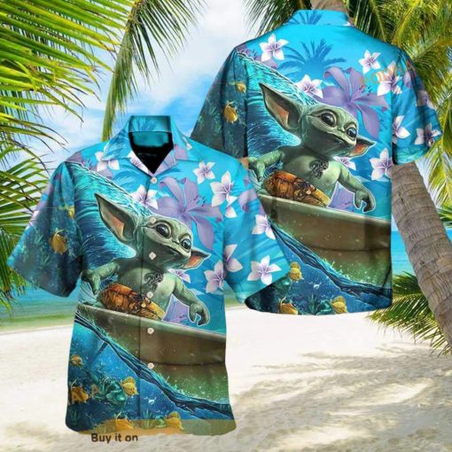 Star Wars Baby Yoda Surfing Hawaii Shirt