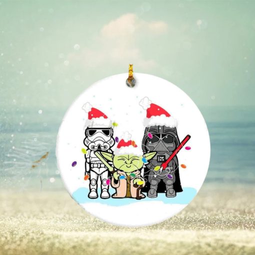 Star Wars Merry Christmas Ceramic Ornament, Baby Yoda & Darth Vader, Xmas Decor