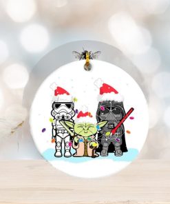 Star Wars Merry Christmas Ceramic Ornament, Baby Yoda & Darth Vader, Xmas Decor