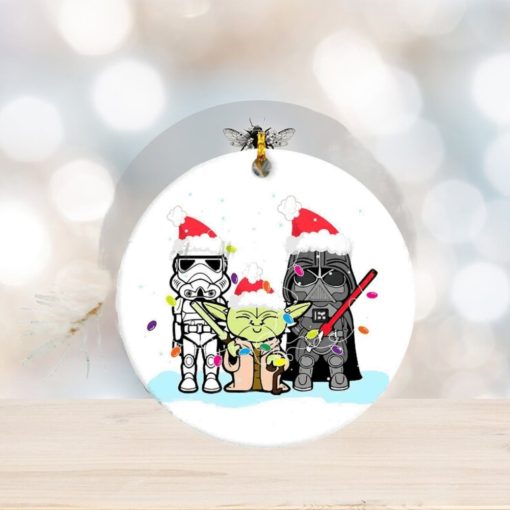 Star Wars Merry Christmas Ceramic Ornament, Baby Yoda & Darth Vader, Xmas Decor