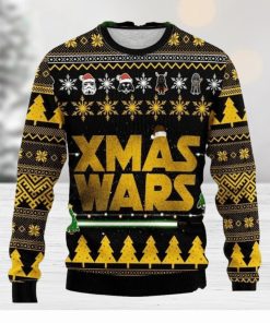 Star Wars Yellow And Green Bling Style Ugly Sweater AOP Funny For Men And Women Gift Christmas