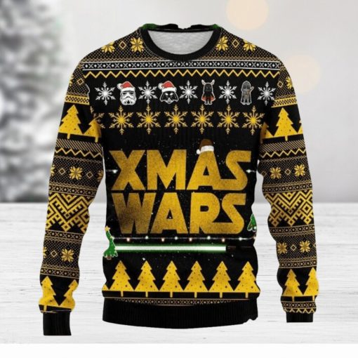 Star Wars Yellow And Green Bling Style Ugly Sweater AOP Funny For Men And Women Gift Christmas