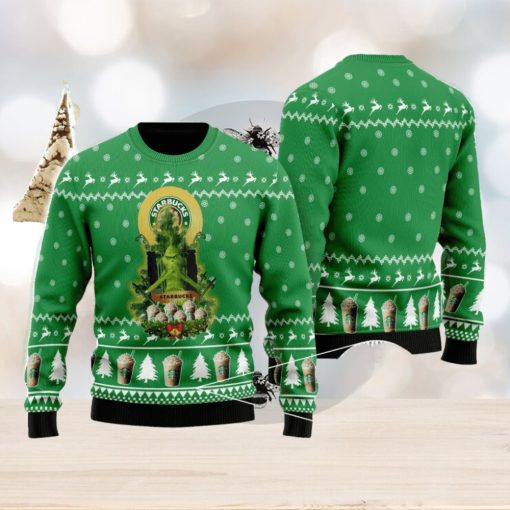 Starbucks Lover Grinch Snow Ugly Christmas Sweater Unisex Sweater For Men And Women