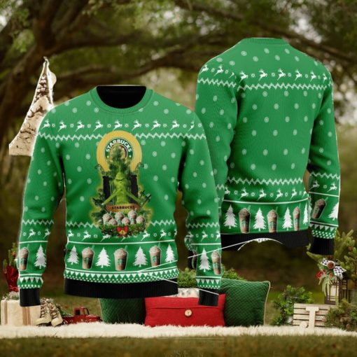 Starbucks Lover Grinch Snow Ugly Christmas Sweater Unisex Sweater For Men And Women