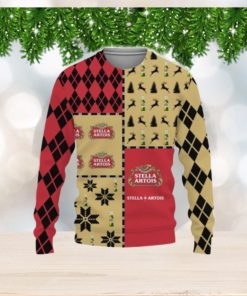 Stella Artois Beers Merry Christmas Whiskey And Beers Reindeer Pattern Ugly Christmas Sweater