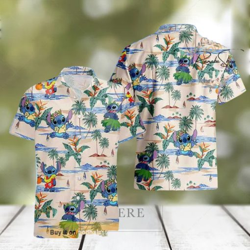 Stich Family Beach Disney Hawaiian Shirt