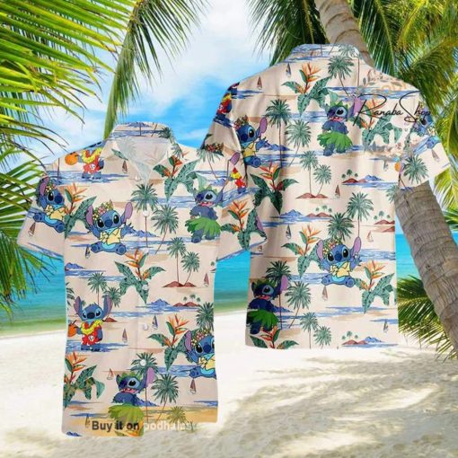 Stich Family Beach Disney Hawaiian Shirt